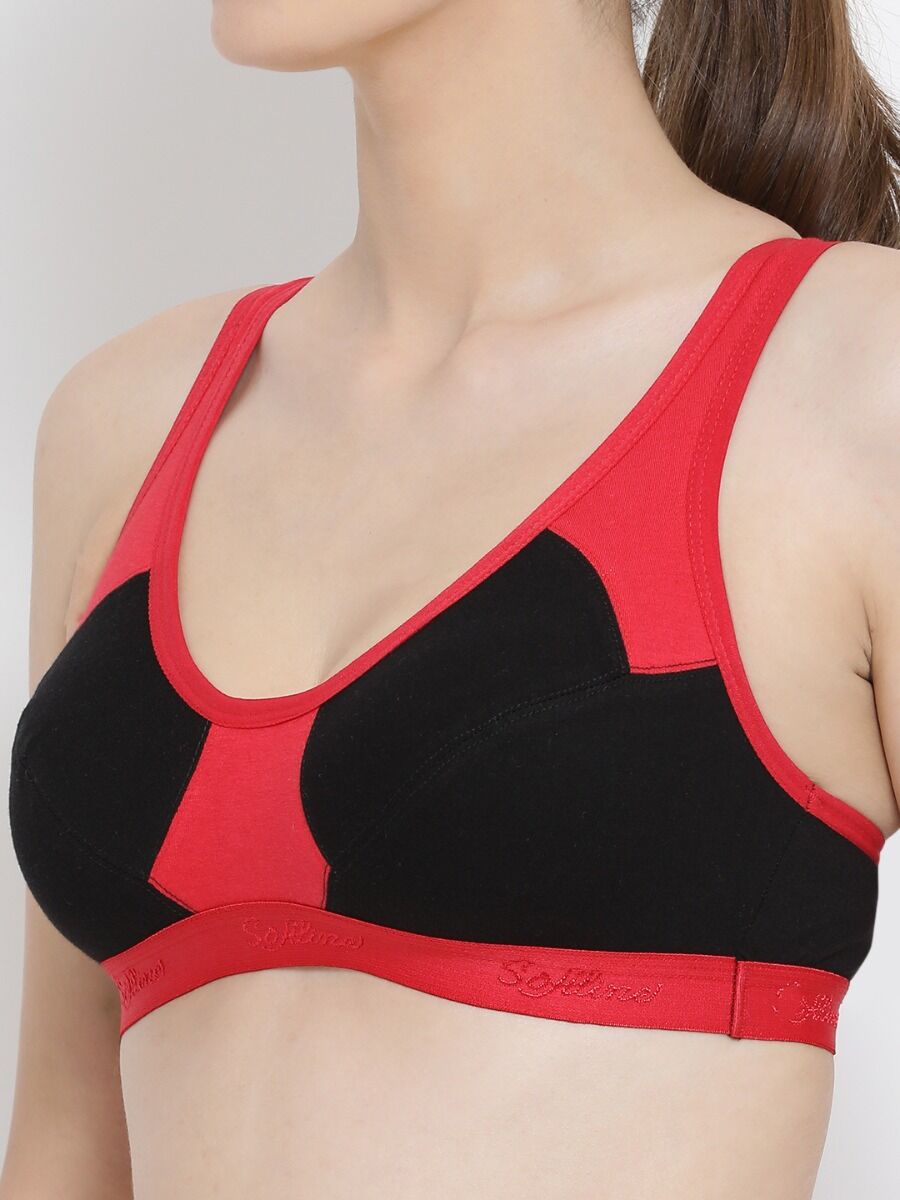Softline Women's Soft Non Padded Wire free Bra in 100% Cotton Fabric with an Easy Slip-On Style