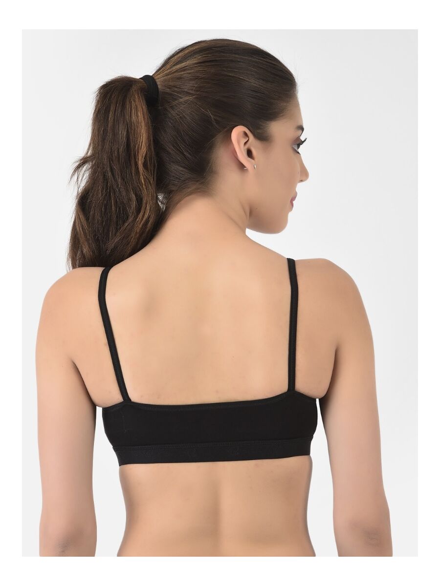 Softline Women's Non Padded Wire Free Sports Bra in 100% Cotton Fabric with Full Cup Coverage, Double Layered Cups, and Slip On Design
