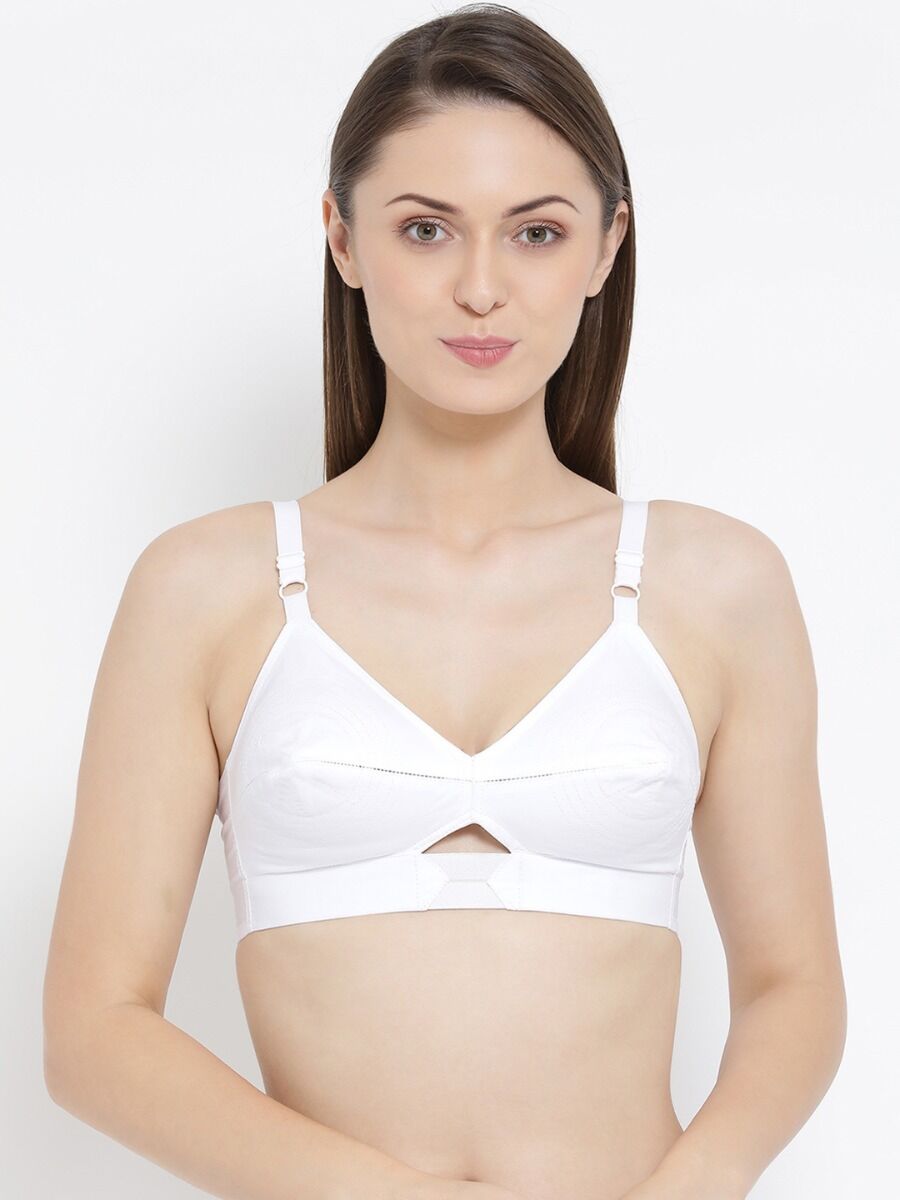 Softline Women's Non Padded Wire Free Full Coverage Bra in 100% Cotton Fabric with Elastic Straps and Hook Closure (D Cup)