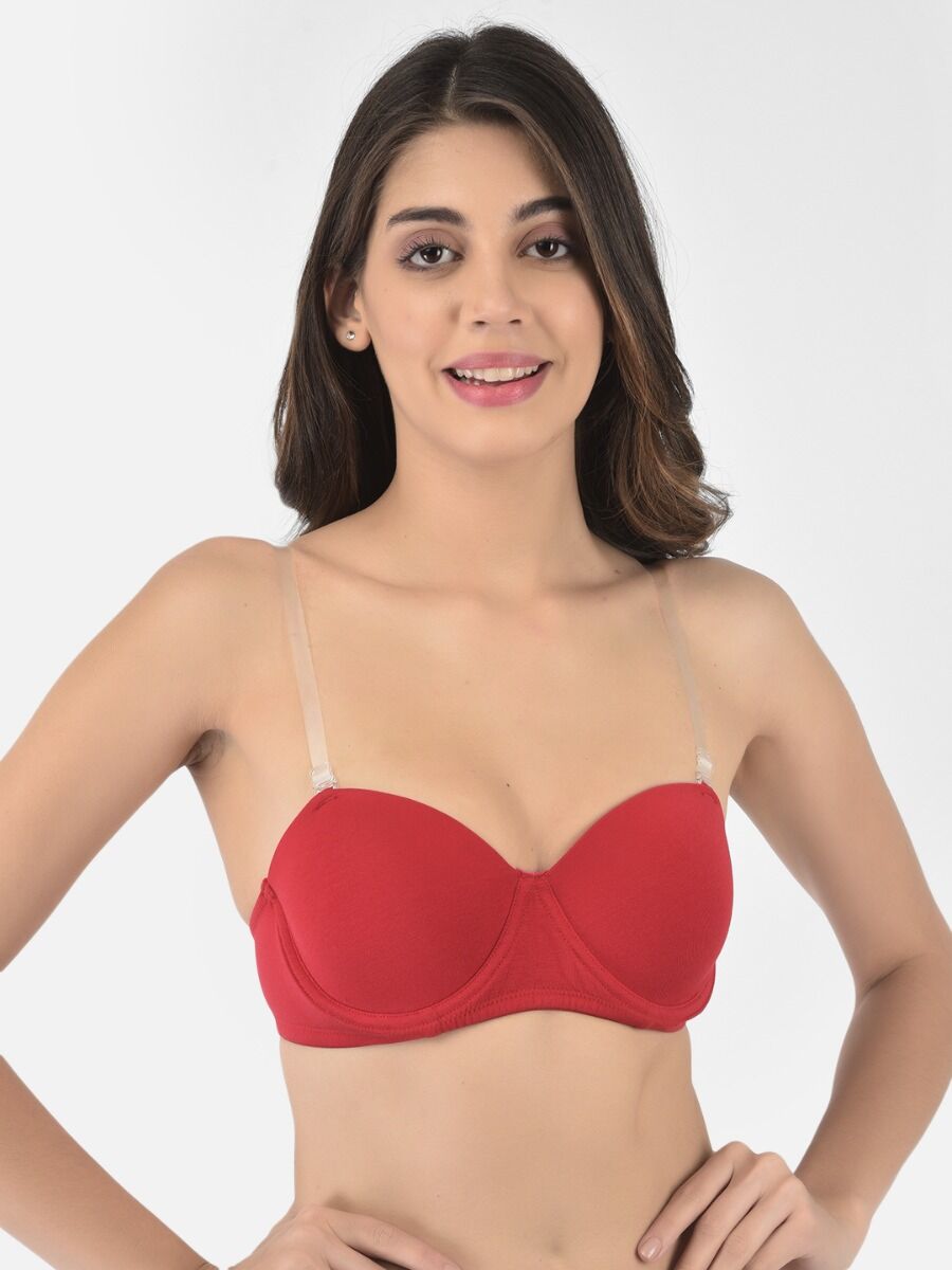 Softline Women's Padded Wired  T-Shirt Bra in Cotton Stretch Fabric with Elastic Straps, Full Cup design, and Hook Closure (C-Cup )