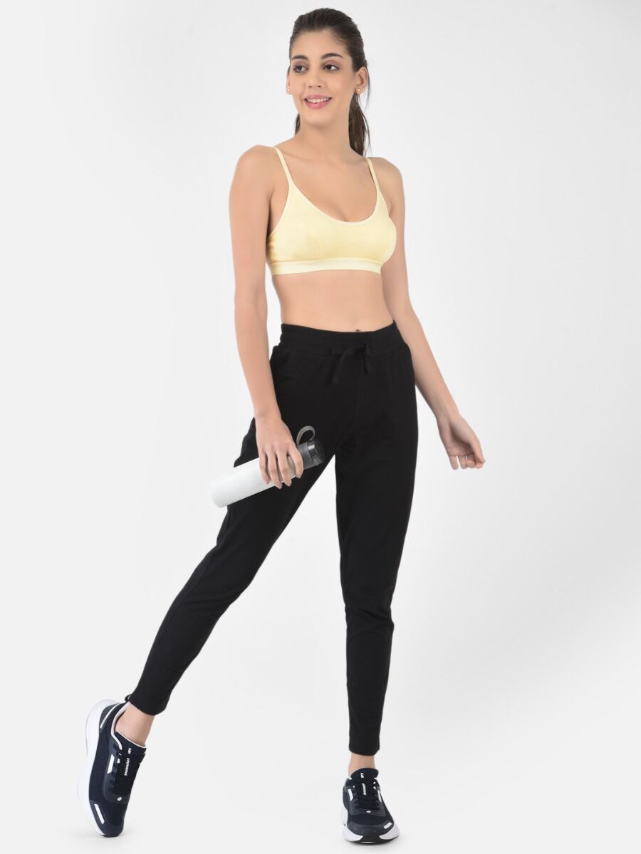 Softline Women's Non Padded Wire Free Sports Bra in 100% Cotton Fabric with Full Cup Coverage, Double Layered Cups, and Slip On Design