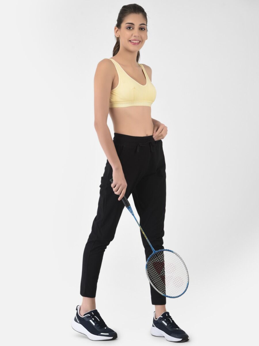 Softline Women's Non Padded Wire Free Sports Bra in 100% Cotton Fabric with Full Cup Coverage, Broad Underband,Double Layered Cups, and Slip On Design