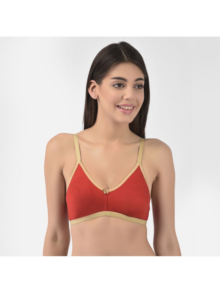 Softline Women's Soft Non Padded Wire free Bra in 100% Polyester Fabric with Elastic Straps and Hook Closure
