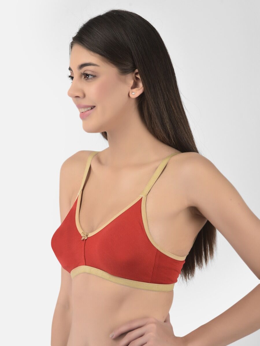 Softline Women's Soft Non Padded Wire free Bra in 100% Polyester Fabric with Elastic Straps and Hook Closure