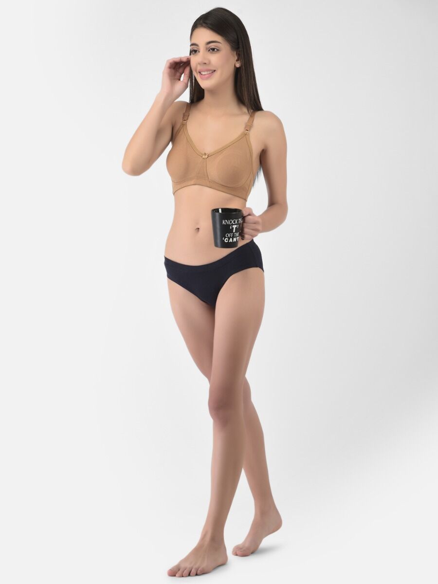 Softline Women's Non Padded Wire Free T-Shirt Bra in Poly Cotton Fabric with Elastic Straps and Hook Closure (B Cup)