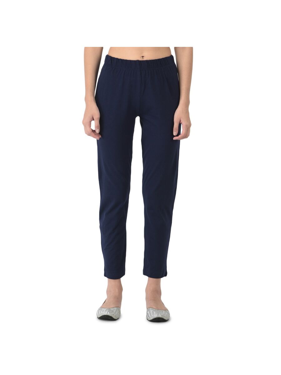 Softline Women's Kurti Pants in Cotton Rich Fabric with Mid Rise Fit, 4 Way-Stretchability, Soft Elastic Waistband, and Quick Dry Properties