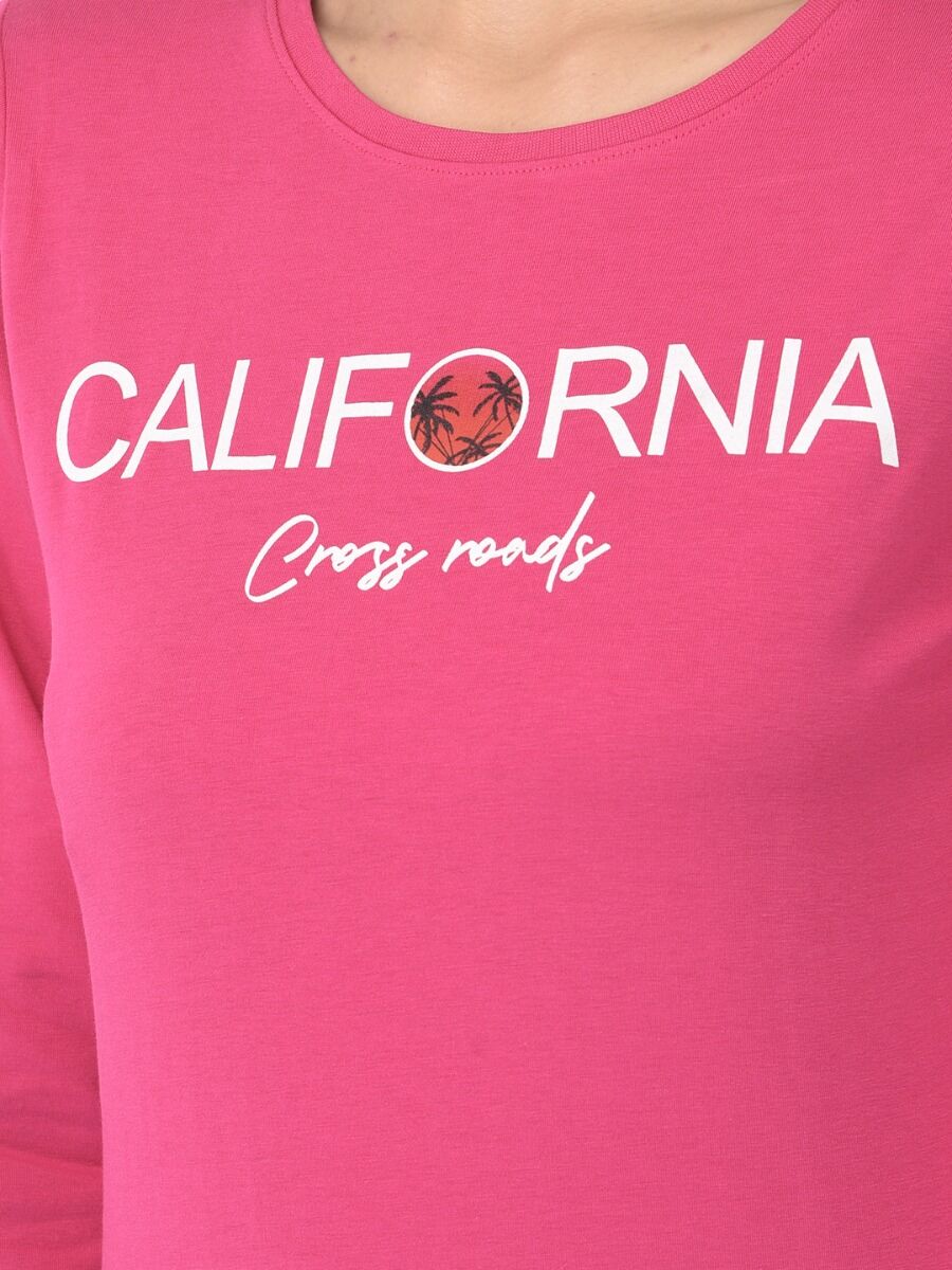 Softline Full Sleeve Printed Round neck Women's Tees |95% cotton and 5% spandex | Stretchable and Trendy