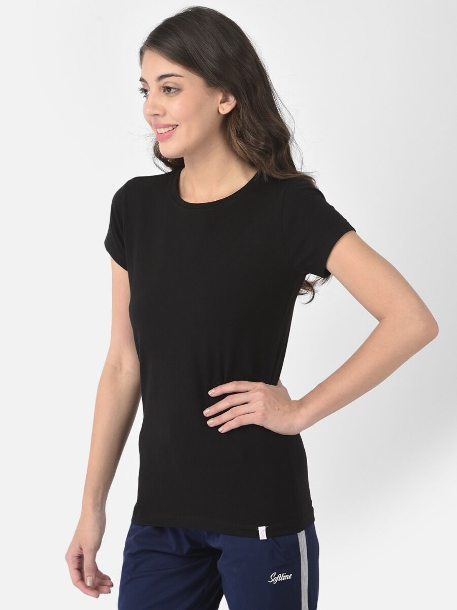 Softline Round Neck Stretch Women's Tees | 95% cotton and 5% spandex | Comfortable and Trendy