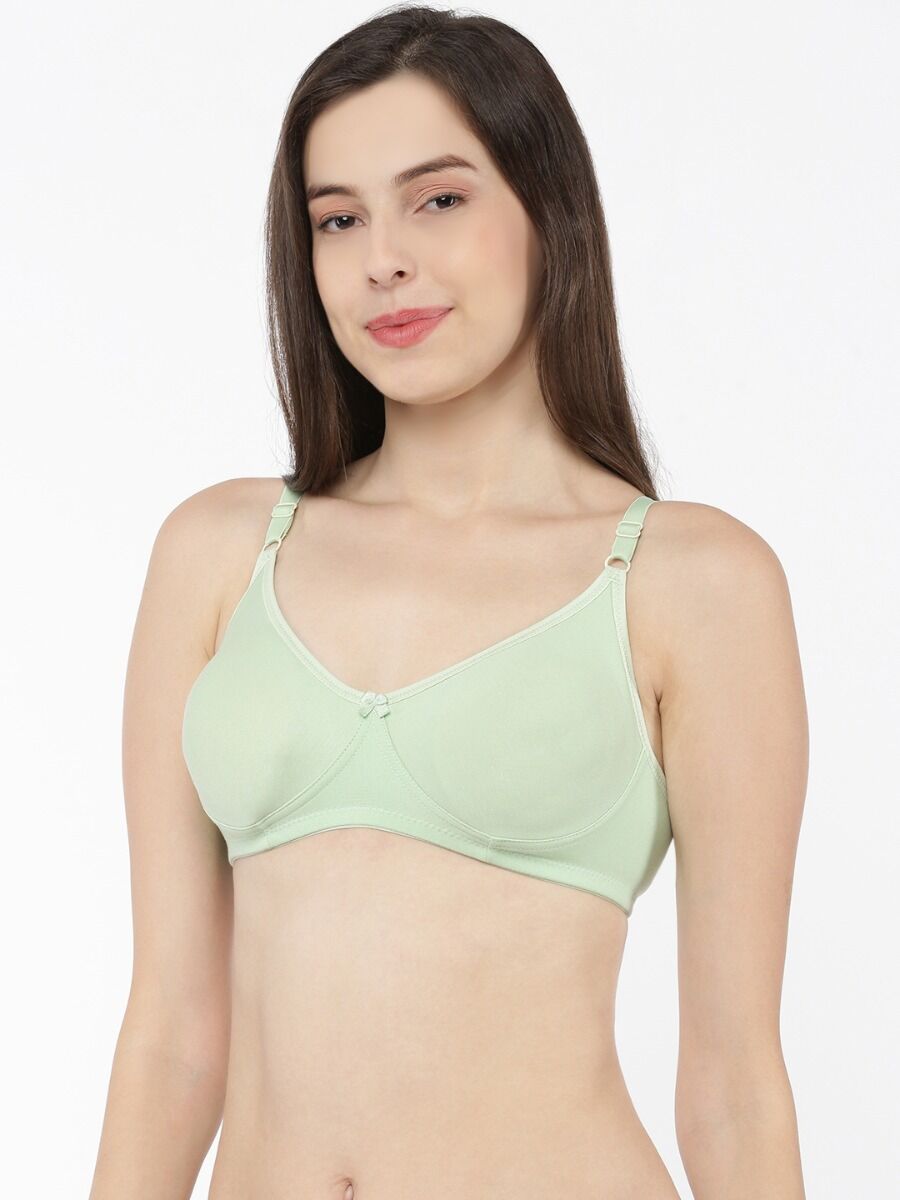 Softline Women's Non Padded Wire Free Everyday Bra in Cotton Poly Fabric with Elastic Straps and Hook Closure (C Cup)