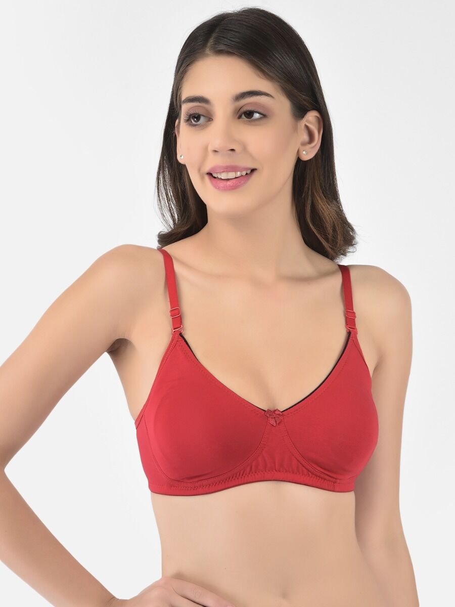 Softline Women's Non Padded Wire Free T-Shirt Bra in Cotton Stretch Fabric with Elastic Straps, Full Cup design, and Hook Closure