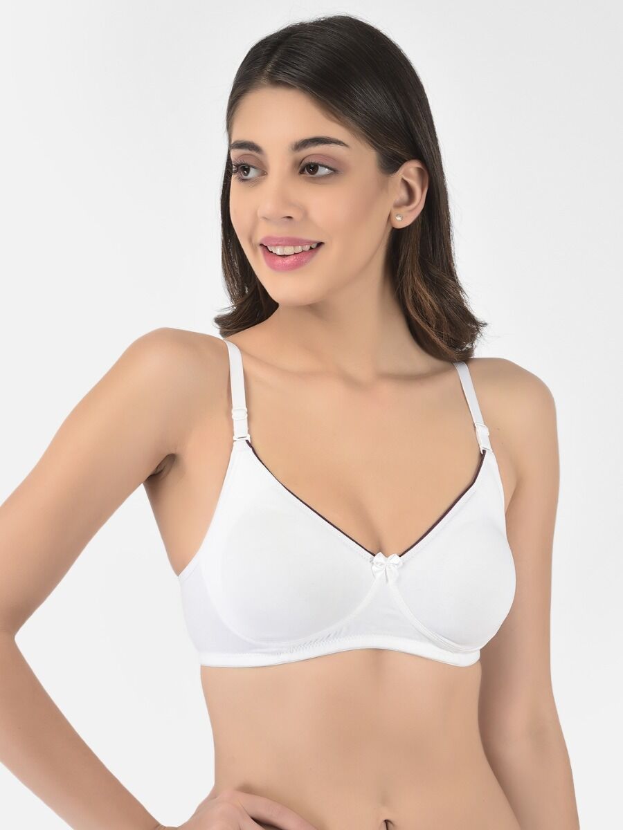 Softline Women's Non Padded Wire Free T-Shirt Bra in Cotton Stretch Fabric with Elastic Straps, Full Cup design, and Hook Closure