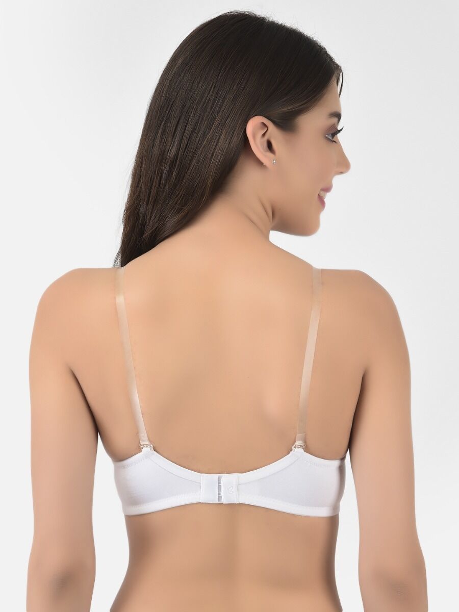 Softline Women's Padded Wire Free T-Shirt Bra in Cotton Stretch Fabric with Elastic Straps, Full Cup design, and Hook Closure