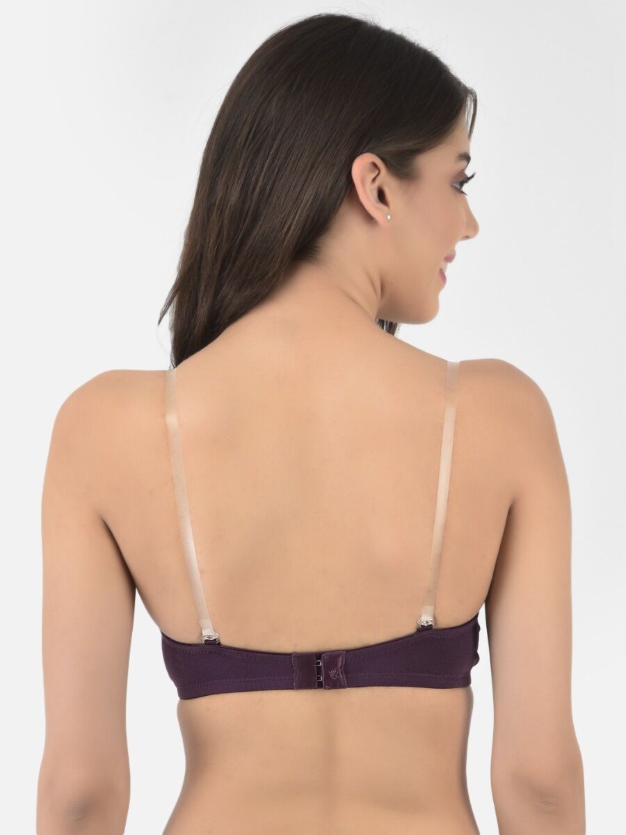 Softline Women's Padded Wired T-Shirt Bra in Cotton Stretch Fabric with Elastic Straps, Full Cup design, and Hook Closure