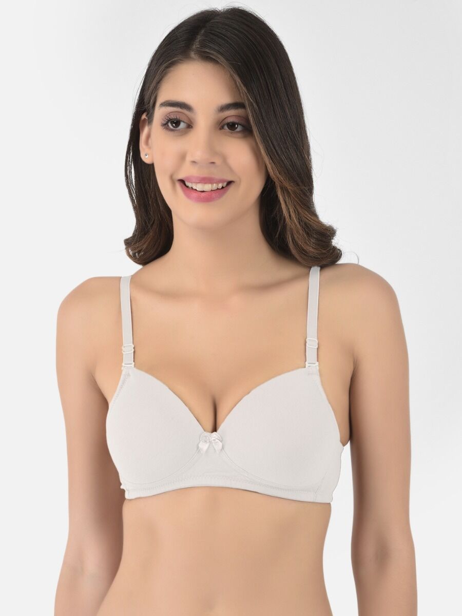 Softline Women's Padded Wire Free T-Shirt Bra in Cotton Stretch Fabric with Elastic Straps, Full Cup design, and Hook Closure