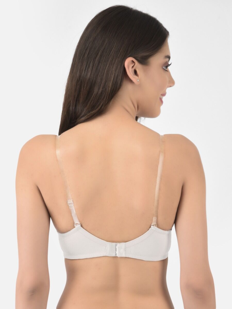 Softline Women's Padded Wire Free T-Shirt Bra in Cotton Stretch Fabric with Elastic Straps, Full Cup design, and Hook Closure