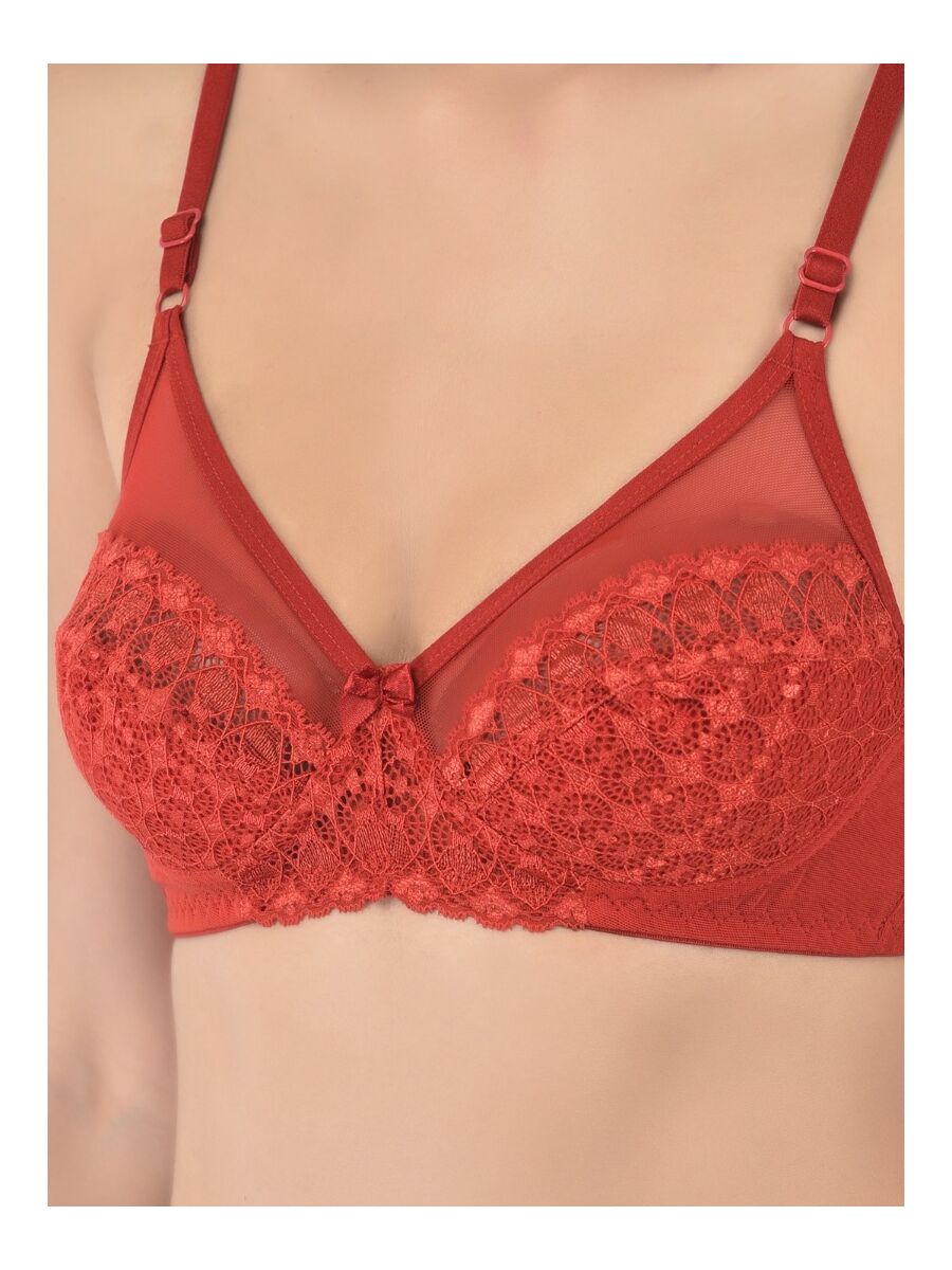 Softline Women's Non Padded Wire Free Bridal Bra & Panty Set in Nylon Spandex Fabric with Straight Back, Elastic Straps, and Hook Closure