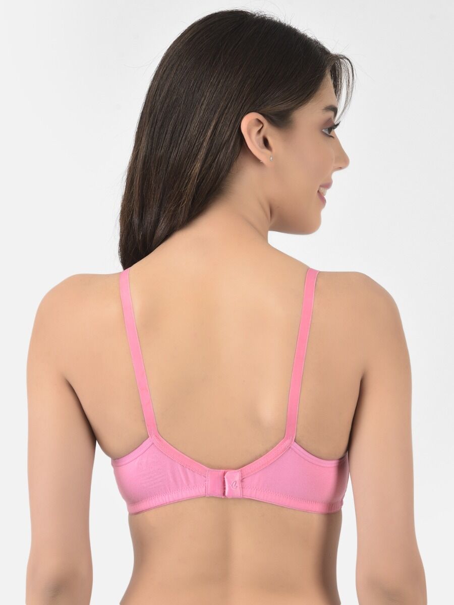 Softline Women's Non Padded Wire Free Bra in Cotton Stretch Fabric with Elastic Straps, Full Cup design, and Hook Closure