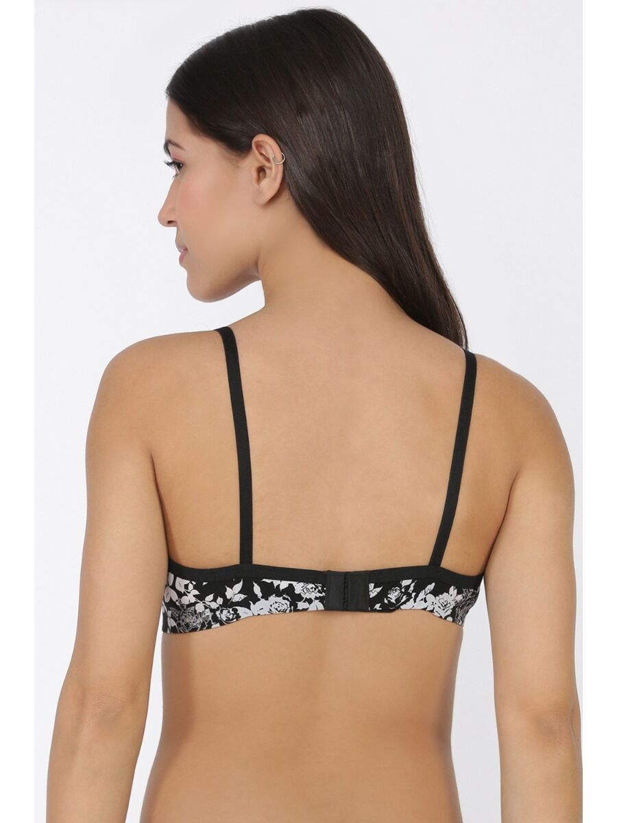 Softline Women's Padded Wire Free  Printed T-Shirt Bra in Nylon Spandex Fabric with Elastic Straps and Hook Closure