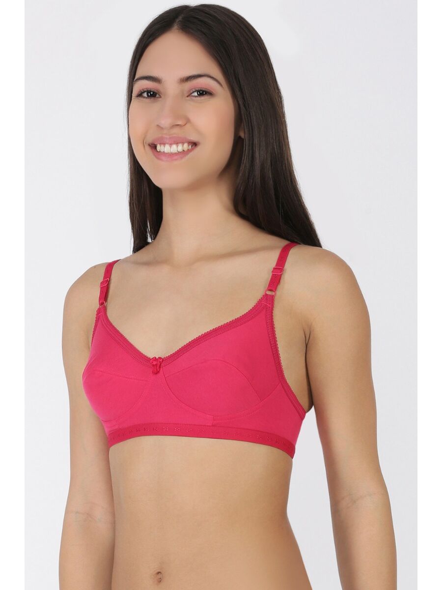 Softline Women's Non Padded Wire Free Bra in 100% Polyester Fabric with Elastic Straps and Hook Closure (C CUP)