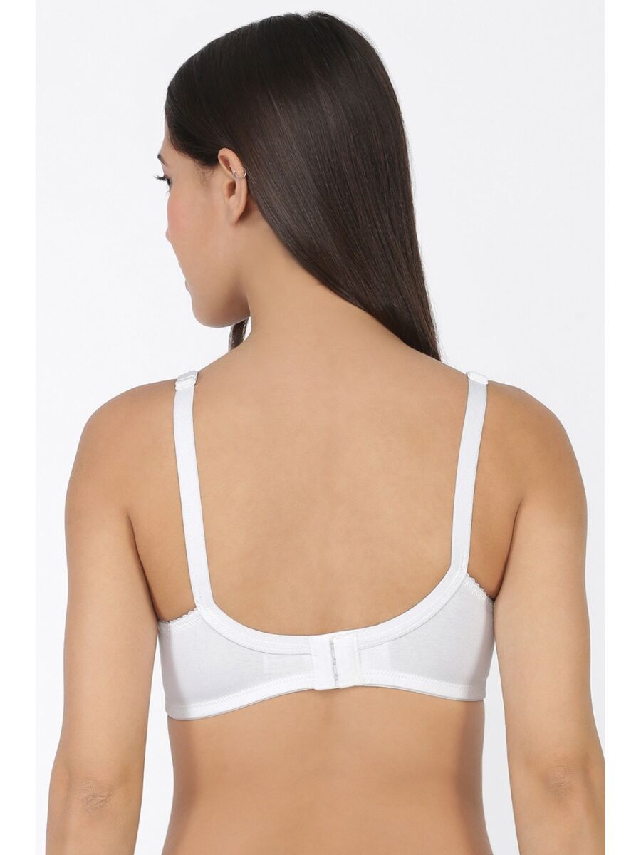 Softline Women's Non Padded Wire Free Bra in Cotton Poly Fabric with Elastic Straps and Hook Closure