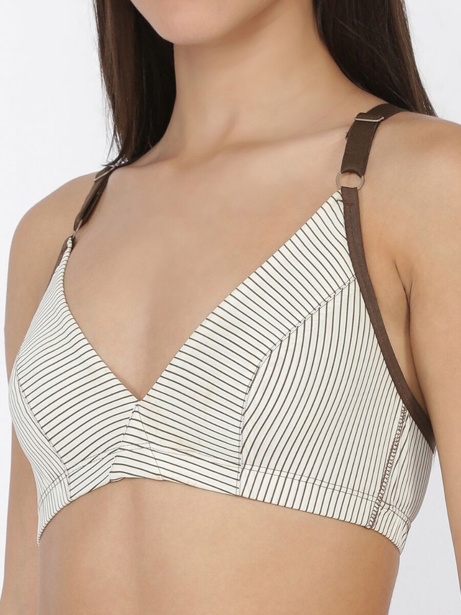 Softline Women's Non Padded Wire Free Bra in Nylon Spandex Fabric With Slip on Style and No Hook Closure