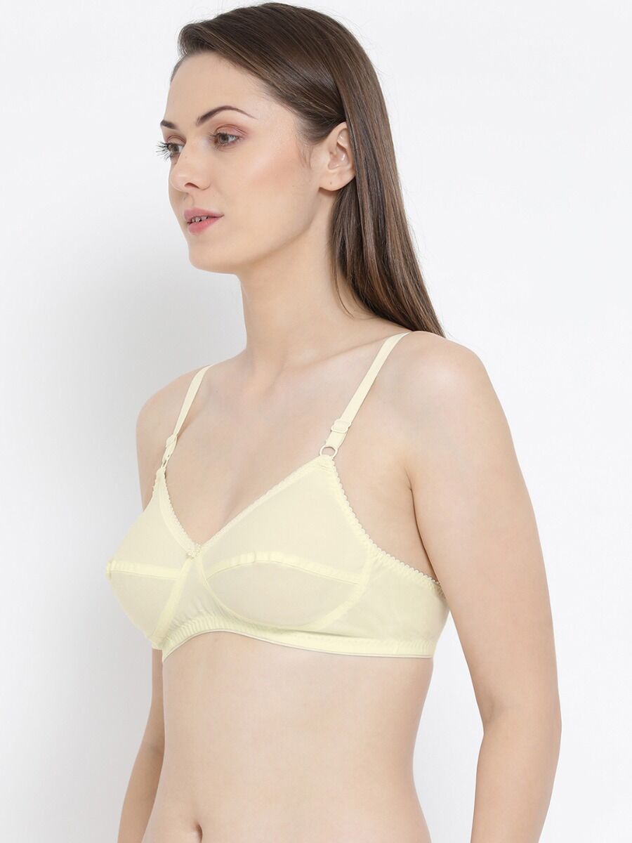 Softline Women's Non Padded Wire Free Everyday Bra in Cotton Poly Fabric with Elastic Straps, and Hook Closure (C-Cup)