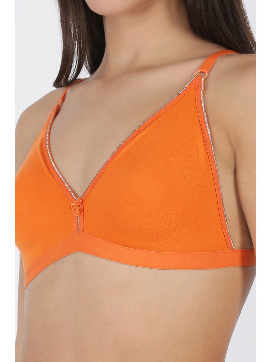 Softline Women's Non Padded Wire Free Bra in Cotton Poly Fabric with Elastic Straps and Hook Closure