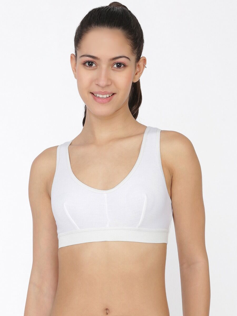 Softline Women's Non Padded Sports Bra in 100% Polyester Fabric With Slip on Style and No Hook Closure
