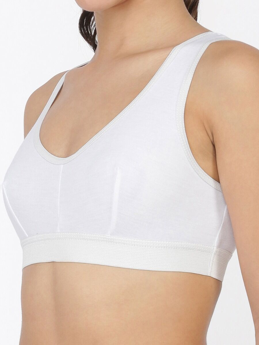 Softline Women's Non Padded Sports Bra in 100% Polyester Fabric With Slip on Style and No Hook Closure