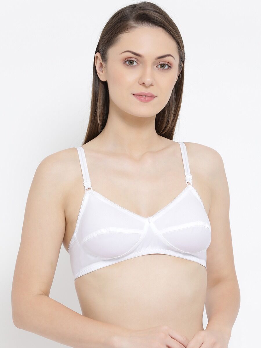 Softline Women's Non Padded Wire Free Bra in Cotton Poly Fabric with Elastic Straps and Hook Closure (C Cup)