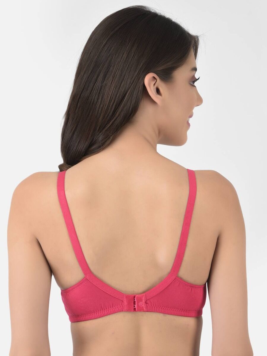 Softline Women's Non Padded Wire Free Bra in Cotton Stretch Fabric with Double Layered Cups Full Coverage, Elastic Straps, and Hook Closure