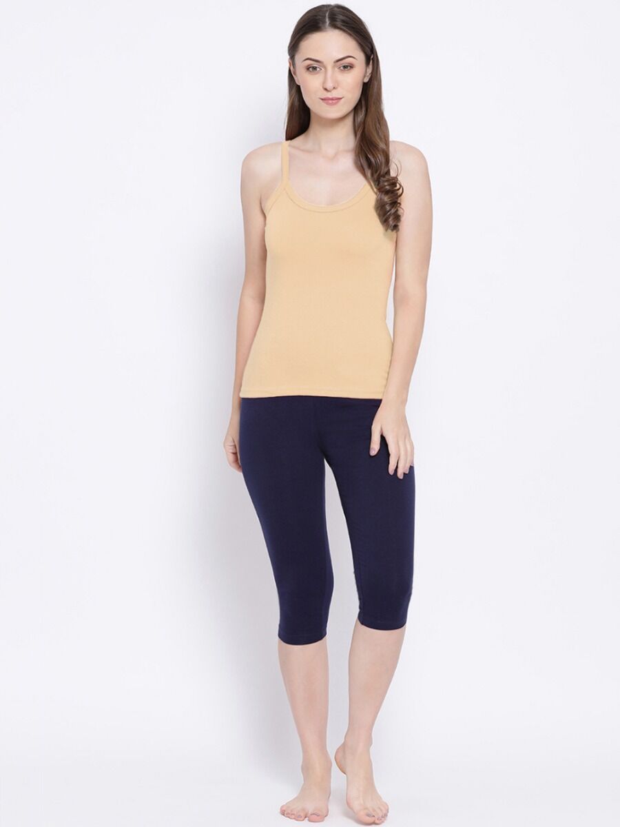 Softline Women's Camisole in 100% Cotton Stretch with High Stretchability, Slim Shoulder Straps, and Snug Fit