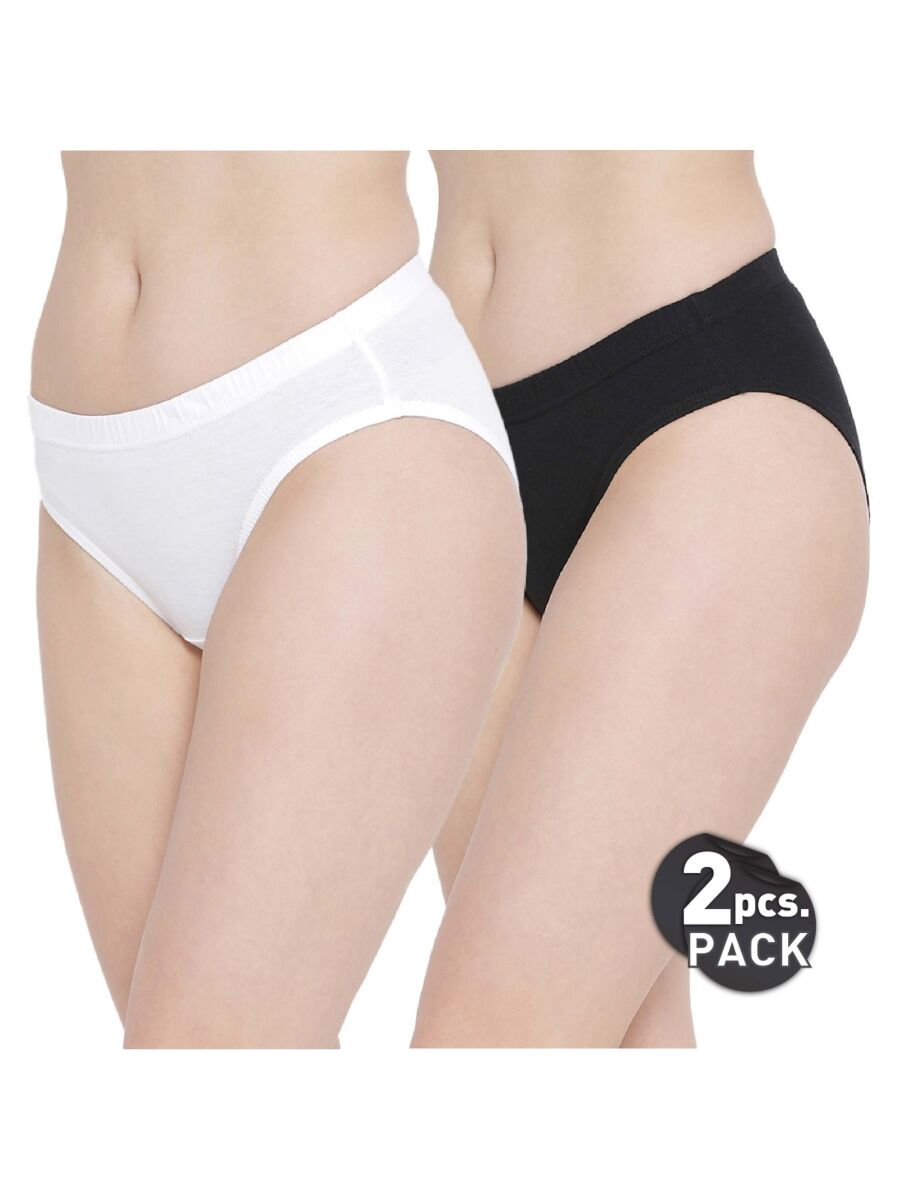 Softline 113 Plain High Rise Inner Elastic Panty Assorted Colour Pack Of 2