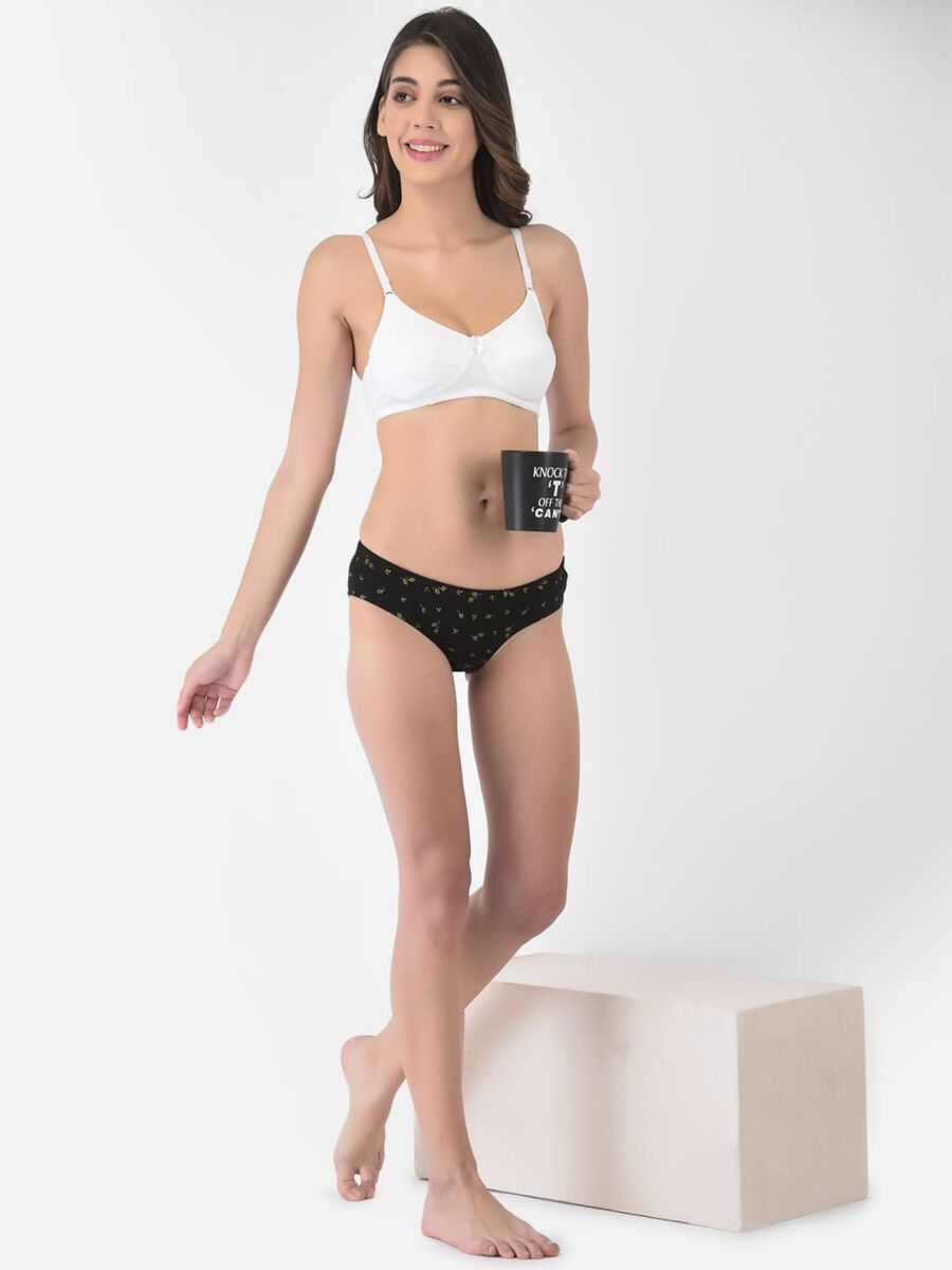 Softline Women's Non Padded Wire Free Bra in Cotton Stretch Fabric with Double Layered Cups Full Coverage, Elastic Straps, and Hook Closure