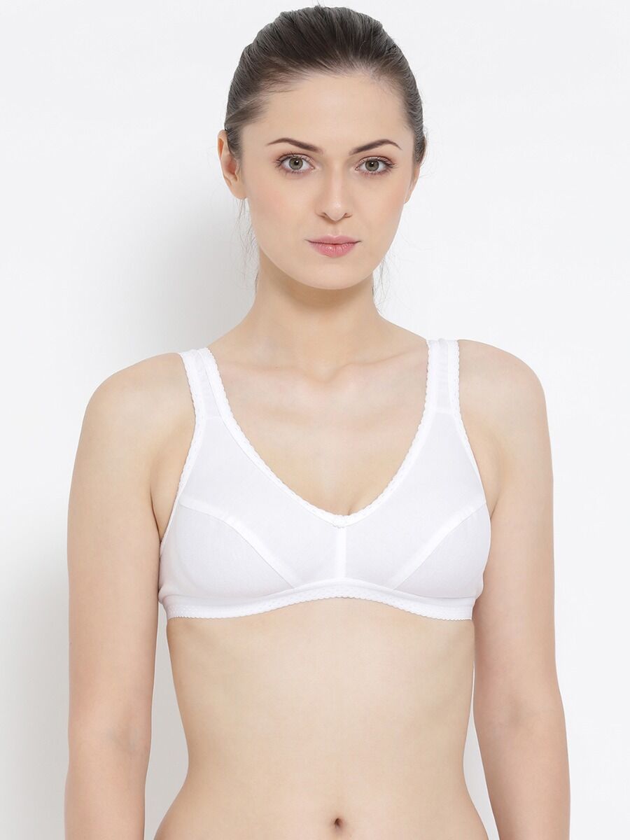 Softline Women's Non Padded Wire Free Sports Bra in Poly Cotton Fabric with Stretchable Straps and Slip On Style