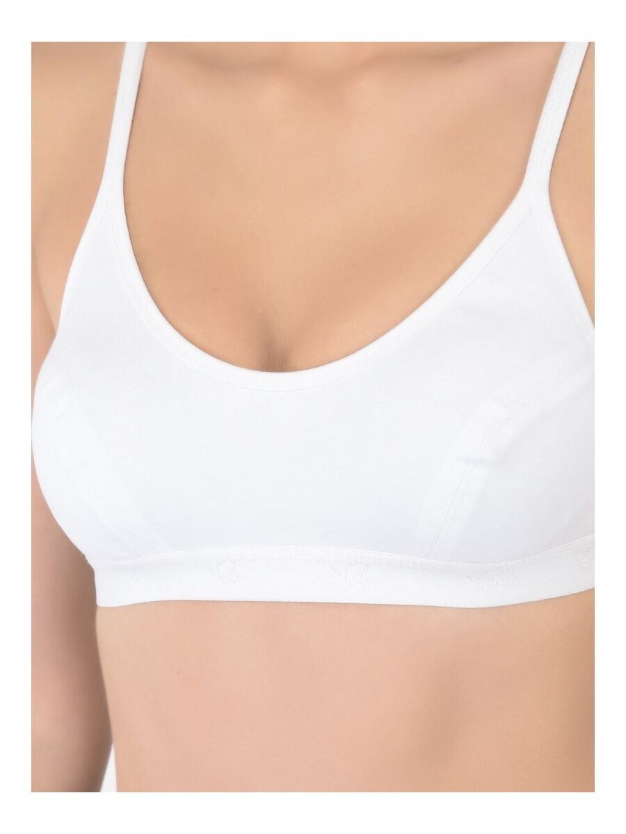 Softline Women's Non Padded Wire Free Sports Bra in 100% Cotton Fabric with Full Cup Coverage, Double Layered Cups, and Slip On Design