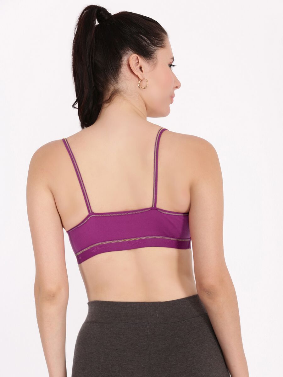 Softline Women's Non Padded Wire Free Sports Bra in 100% Polyester Fabric with Stretchable Straps and Slip On Style