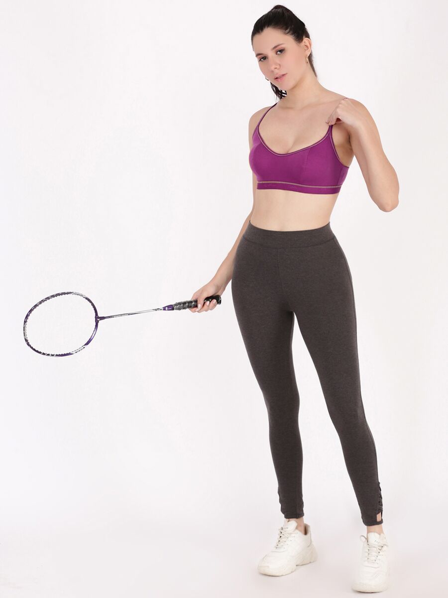 Softline Women's Non Padded Wire Free Sports Bra in 100% Polyester Fabric with Stretchable Straps and Slip On Style