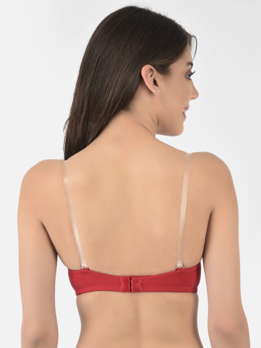 Softline Women's Padded Wired T-Shirt Bra in Cotton Stretch Fabric with Elastic Straps, Full Cup design, and Hook Closure