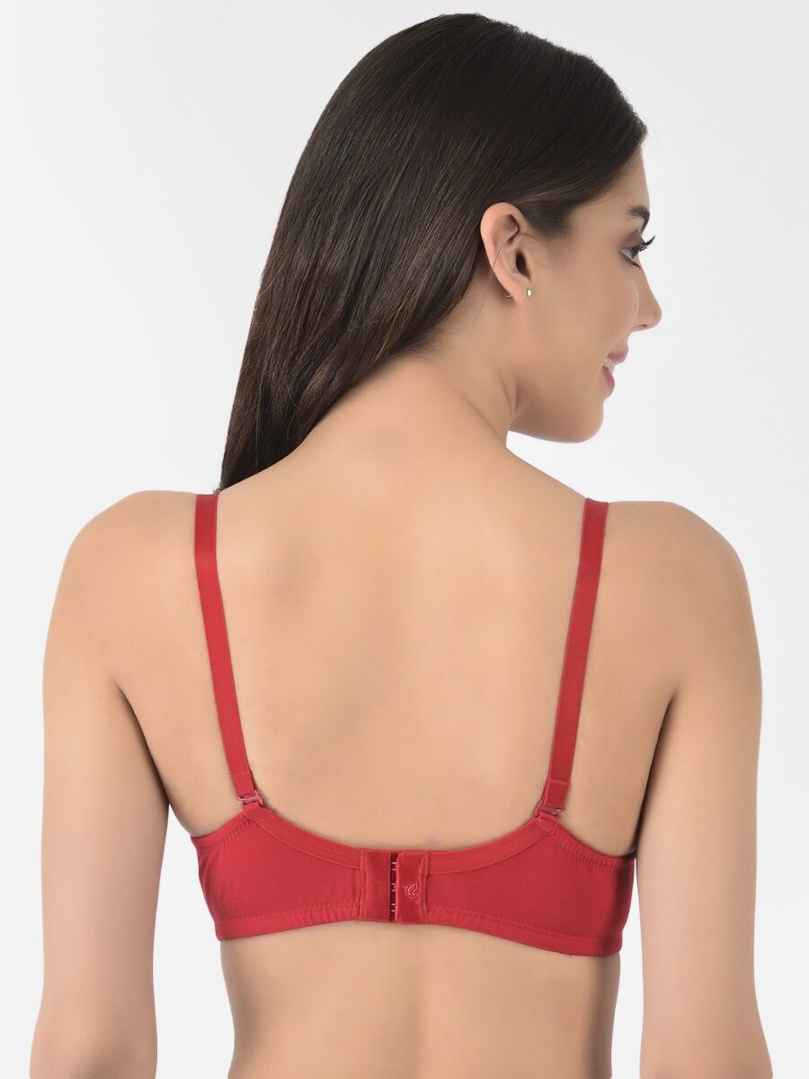 Softline Women's Padded Wire Free T-Shirt Bra in Cotton Stretch Fabric with Elastic Straps, Full Cup design, and Hook Closure