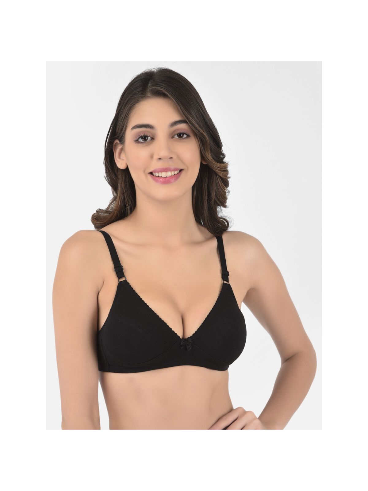 Softline Women's Non Padded Wire Free Bra in Cotton Poly Fabric with Elastic Straps and Hook Closure (D-Cup )