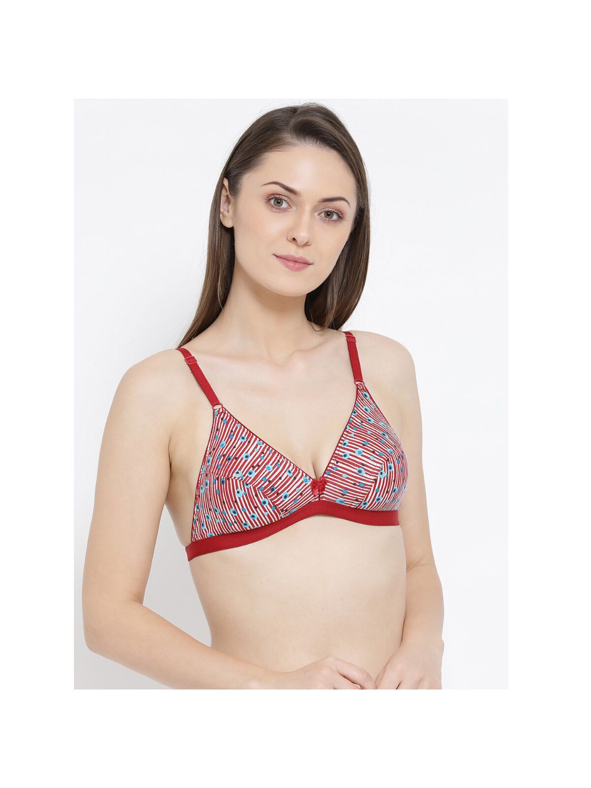 Softline Women's Fancy Non Padded Bra in 100% cotton Fabric with Elastic Straps and Hook Closure