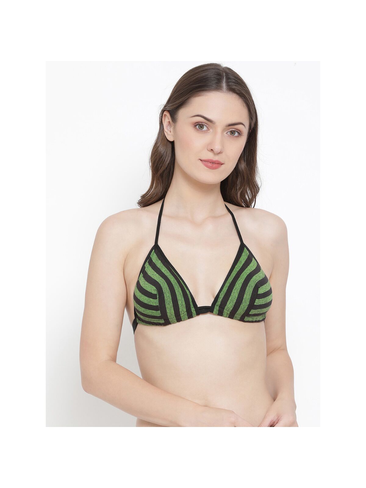 Softline Women's Non Padded Wire Free Bra in 100% Cotton Fabric with Halter Neck and Hook Closure