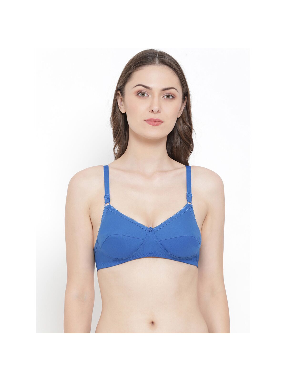 Softline Women's Non Padded Wire Free Bra in Poly Cotton Fabric with Elastic Straps and Hook Closure