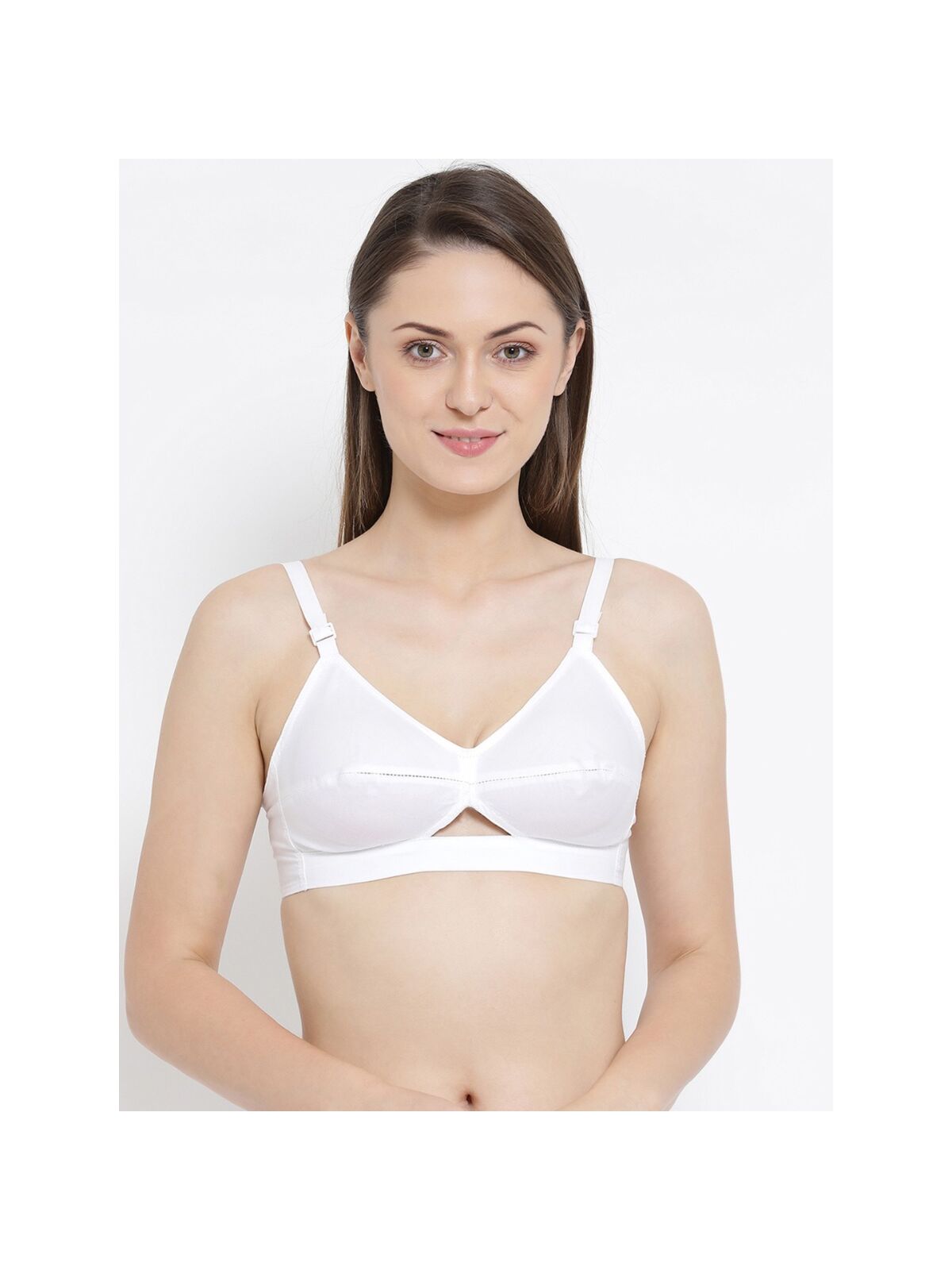 Softline Women's Non Padded Wire Free Bra in 100% Cotton Fabric with Elastic Straps and Hook Closure