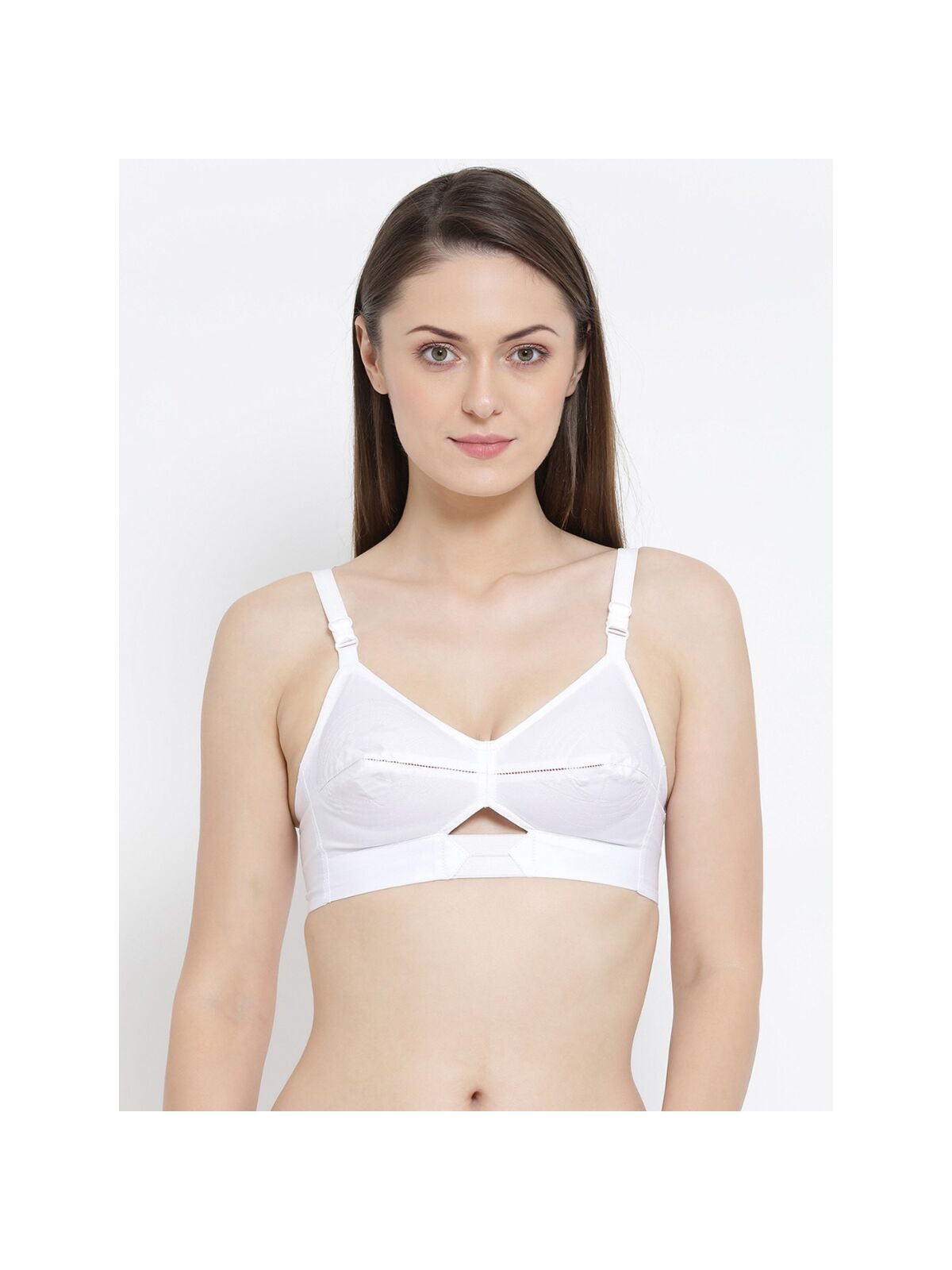 Softline Women's Non Padded Wire Free Bra in 100% Cotton Fabric with Elastic Straps and Hook Closure
