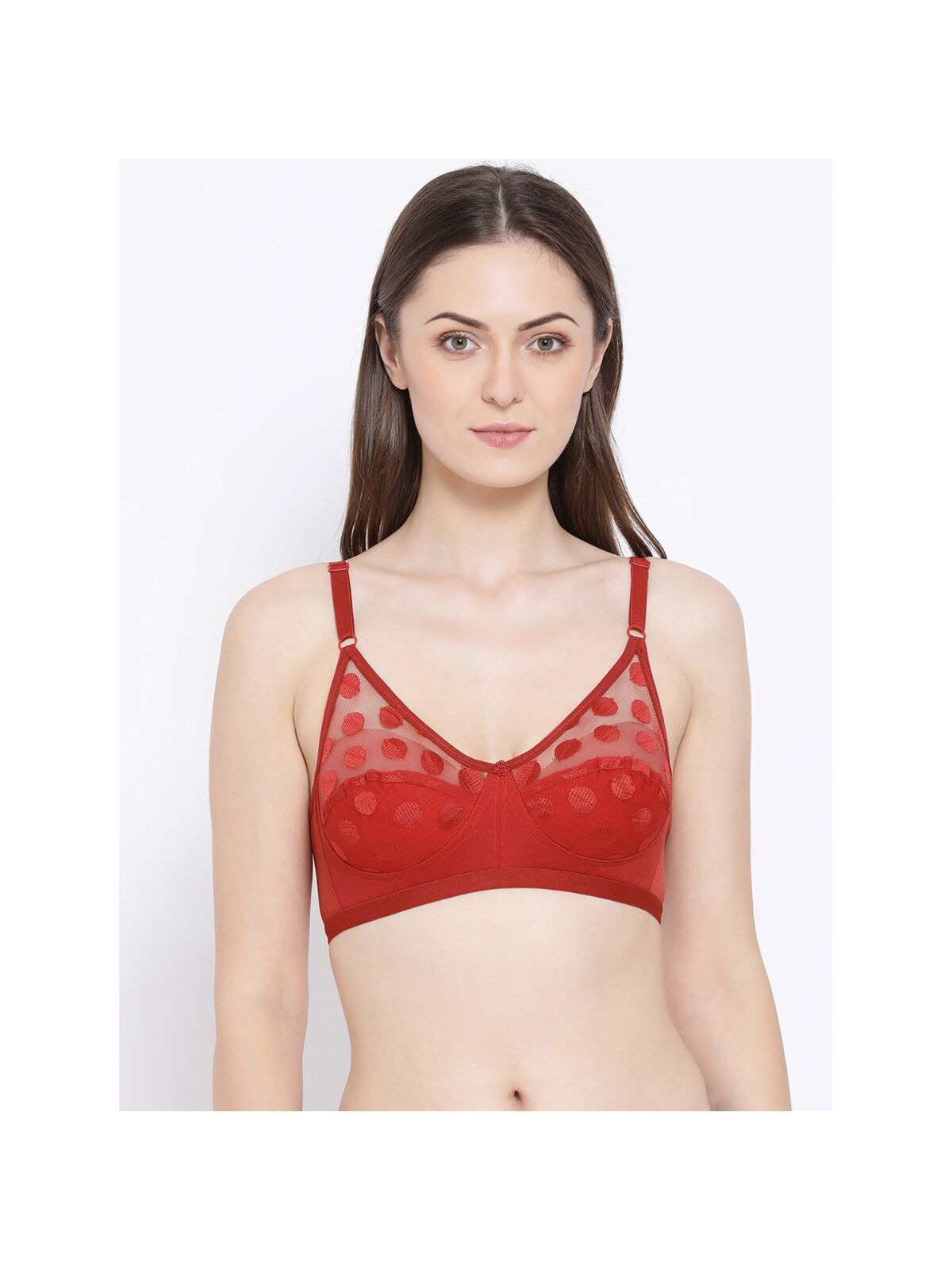 Softline Women's Non Padded Wire Free Net Bra in Nylon Spandex Fabric with Elastic Straps and Hook Closure