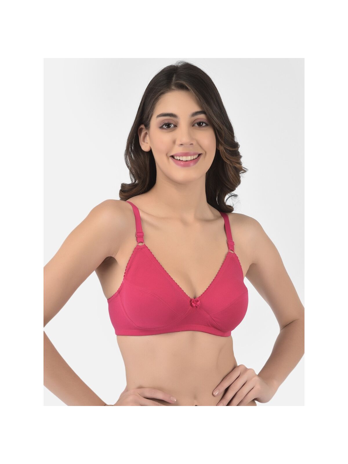 Softline Women's Non Padded Wire Free Bra in Cotton Poly Fabric with Double Layered Cups, Elastic Straps, and Hook Closure (B-Cup )