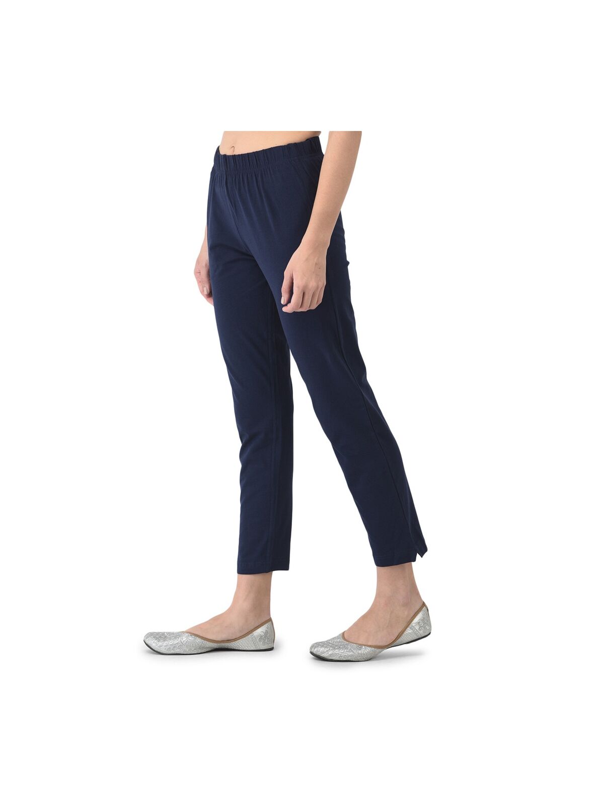 Softline Women's Kurti Pants in Cotton Rich Fabric with Mid Rise Fit, 4 Way-Stretchability, Soft Elastic Waistband, and Quick Dry Properties