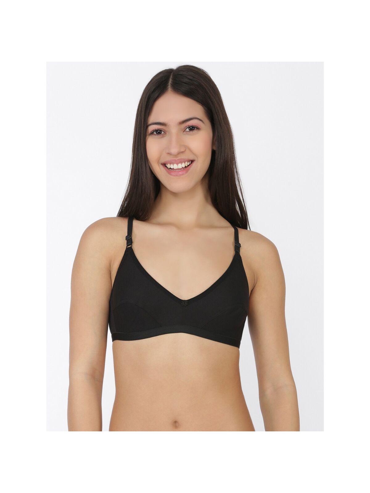 Softline Women's Non Padded Wire Free Bra in 100 % Polyester Fabric with Elastic Straps and Hook Closure